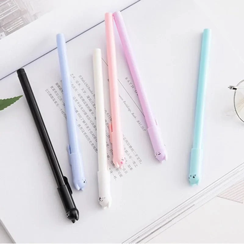 6 Teile/satz Kawaii Katze Gel Stift 0.38mm Kreative Nette Neutral Tinte Stift Kinder Geschenk Schule Büro Schriftlich Lieferungen Schreibwaren