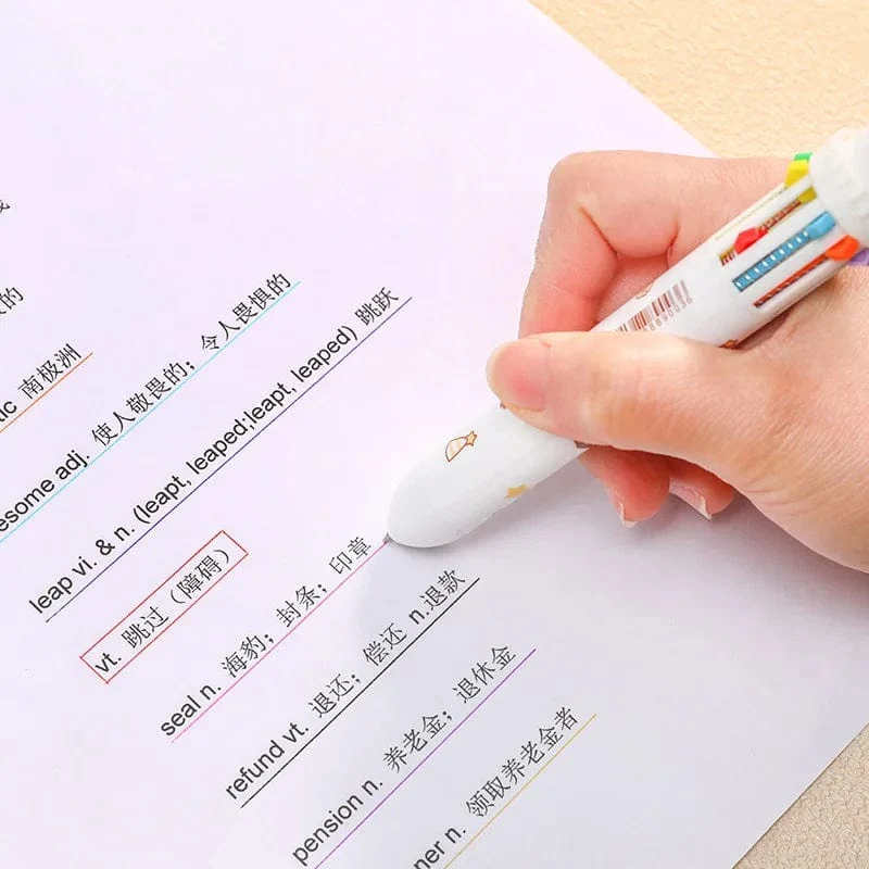 1 stück Kawaii Bär Cartoon Silikon 10 Farben Chunky Kugelschreiber Schule Bürobedarf Geschenk Schreibwaren Papelaria Escolar