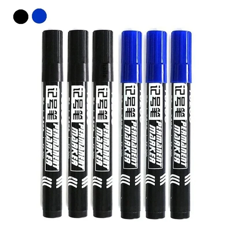 6 Stück ölige, wasserdichte, permanente Feinpunktfarbe, rot/schwarz/blau, Markierungsstifte für Reifenmarkierungen, Signaturstift, Schreibwaren