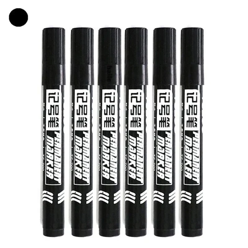 6 Stück ölige, wasserdichte, permanente Feinpunktfarbe, rot/schwarz/blau, Markierungsstifte für Reifenmarkierungen, Signaturstift, Schreibwaren