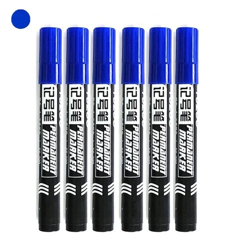 6 Stück ölige, wasserdichte, permanente Feinpunktfarbe, rot/schwarz/blau, Markierungsstifte für Reifenmarkierungen, Signaturstift, Schreibwaren