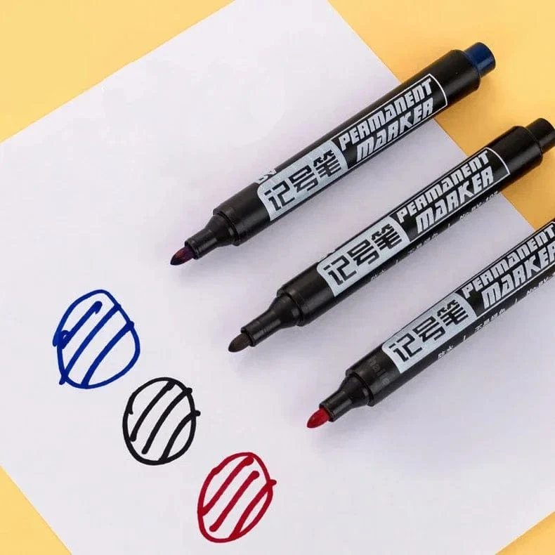 6 Stück ölige, wasserdichte, permanente Feinpunktfarbe, rot/schwarz/blau, Markierungsstifte für Reifenmarkierungen, Signaturstift, Schreibwaren