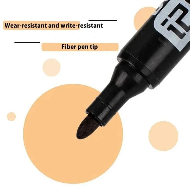 6 Stück ölige, wasserdichte, permanente Feinpunktfarbe, rot/schwarz/blau, Markierungsstifte für Reifenmarkierungen, Signaturstift, Schreibwaren