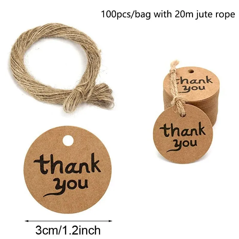 100 Stück runde Geschenkanhänger aus Kraftpapier zum Backen, bedruckte Etiketten, Feiern, Etiketten, handgefertigt, für Hochzeit, Party, Dekoration, Verpackung, Hängepapier