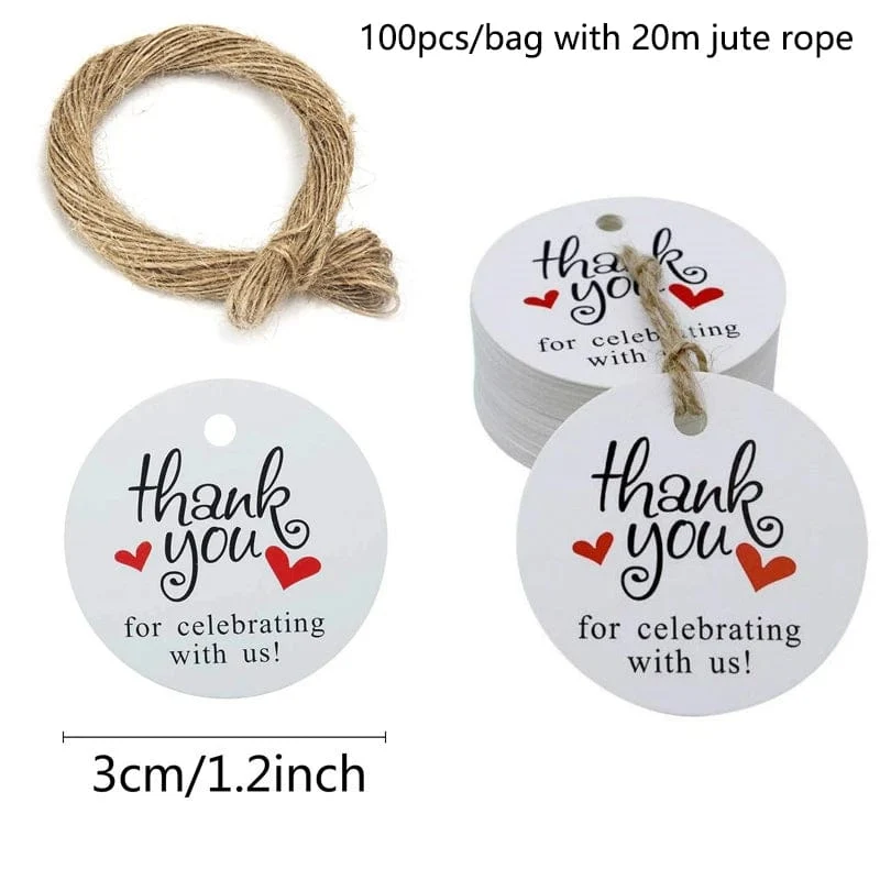 100 Stück runde Geschenkanhänger aus Kraftpapier zum Backen, bedruckte Etiketten, Feiern, Etiketten, handgefertigt, für Hochzeit, Party, Dekoration, Verpackung, Hängepapier