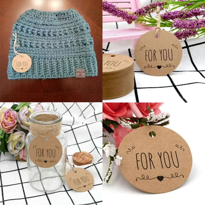 100 Stück + 20 m Hanfseil. Danke, dass Sie mit uns feiern. Handgefertigte Anhänger, Geschenkdekorationen, leere Preisschilder