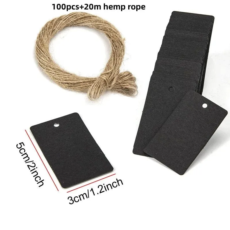 100 Stück + 20 m Hanfseil. Danke, dass Sie mit uns feiern. Handgefertigte Anhänger, Geschenkdekorationen, leere Preisschilder