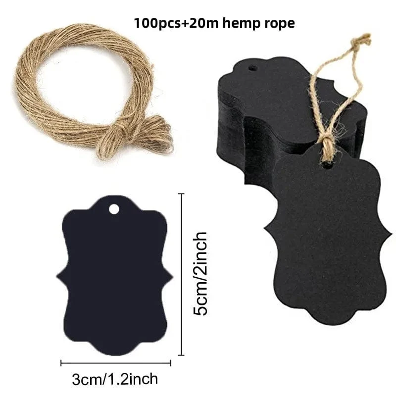 100 Stück + 20 m Hanfseil. Danke, dass Sie mit uns feiern. Handgefertigte Anhänger, Geschenkdekorationen, leere Preisschilder