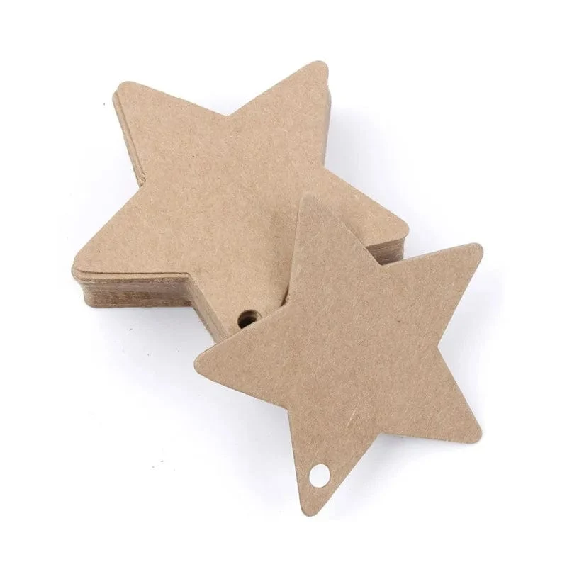 50/100 Stück Anhänger aus Kraftpapier, Herz-Geschenkanhänger aus Kraftpapier für Geschenke, Kunst und Handwerk, Hochzeit, Erntedankfest, Weihnachten, Geburtstagsparty