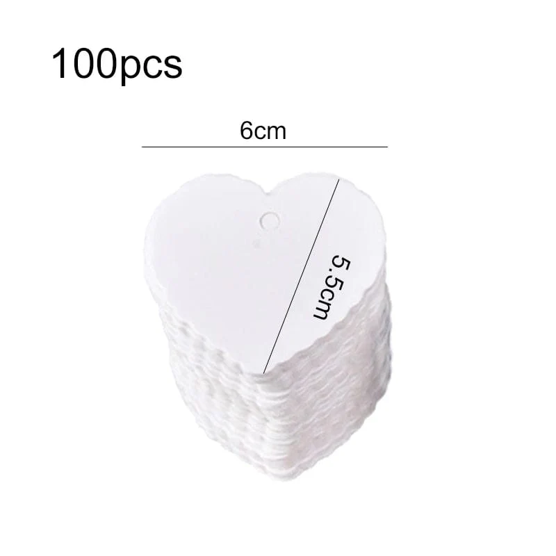50/100 Stück Anhänger aus Kraftpapier, Herz-Geschenkanhänger aus Kraftpapier für Geschenke, Kunst und Handwerk, Hochzeit, Erntedankfest, Weihnachten, Geburtstagsparty