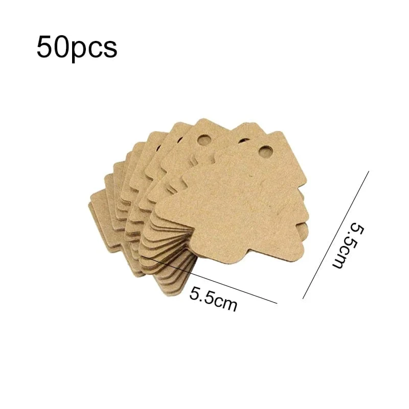 50/100 Stück Anhänger aus Kraftpapier, Herz-Geschenkanhänger aus Kraftpapier für Geschenke, Kunst und Handwerk, Hochzeit, Erntedankfest, Weihnachten, Geburtstagsparty