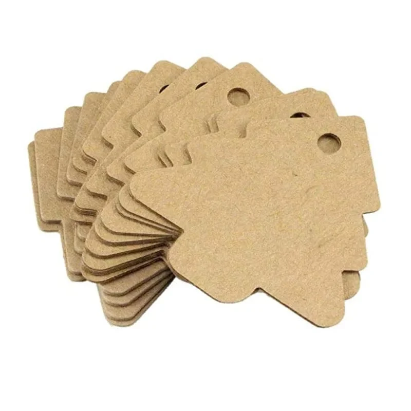 50/100 Stück Anhänger aus Kraftpapier, Herz-Geschenkanhänger aus Kraftpapier für Geschenke, Kunst und Handwerk, Hochzeit, Erntedankfest, Weihnachten, Geburtstagsparty