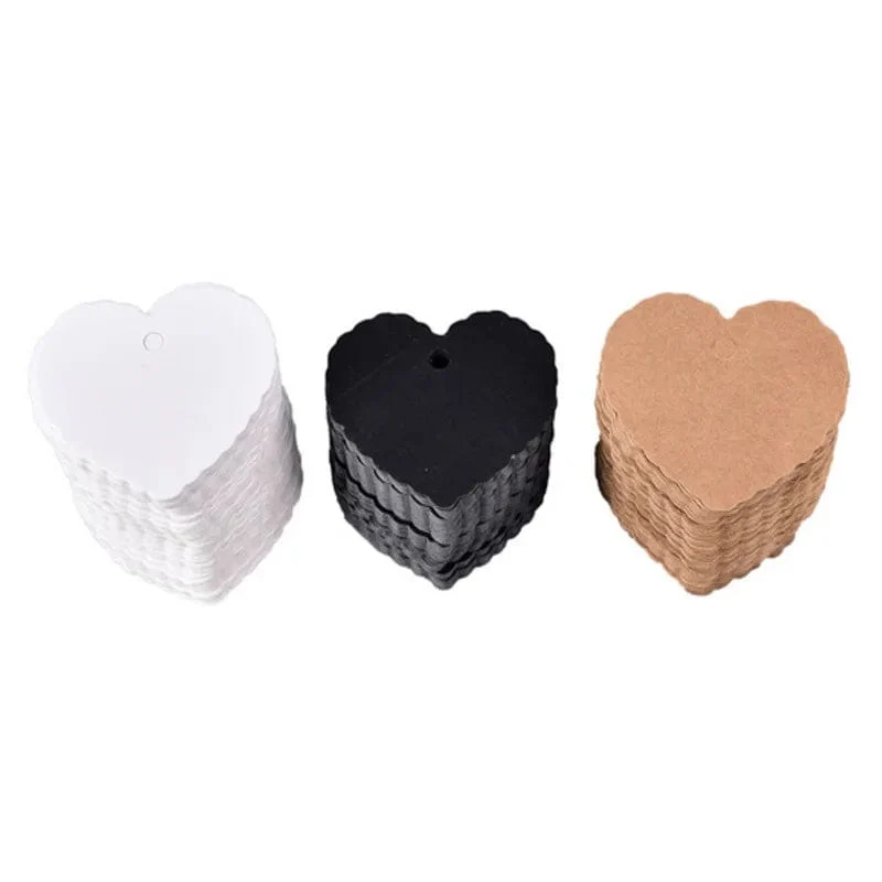 50/100 Stück Anhänger aus Kraftpapier, Herz-Geschenkanhänger aus Kraftpapier für Geschenke, Kunst und Handwerk, Hochzeit, Erntedankfest, Weihnachten, Geburtstagsparty