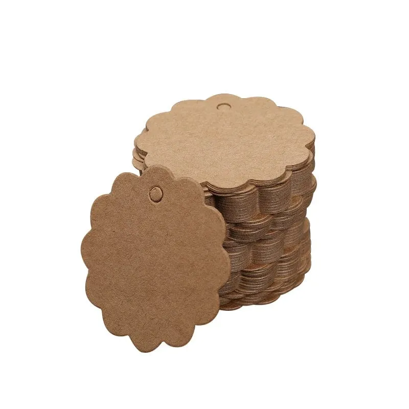 50/100 Stück Anhänger aus Kraftpapier, Herz-Geschenkanhänger aus Kraftpapier für Geschenke, Kunst und Handwerk, Hochzeit, Erntedankfest, Weihnachten, Geburtstagsparty