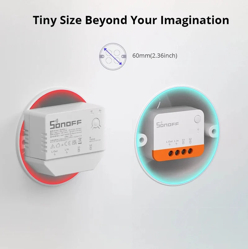 SONOFF ZBMINI-L2/ ZBMINI Zigbee DIY Smart Switch Modul Kein Neutralleiter erforderlich 2-Wege-Steuerung Home Automation für Alexa eWelink