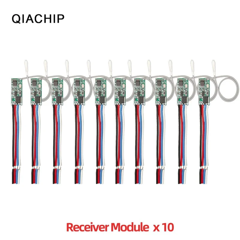 QIACHIP 40 Stück 433.92 MHz Universal Wireless DC 3.6 V-24 V Fernbedienungsschalter 1 CH RF Relais Empfänger LED Licht Controller DIY Kit