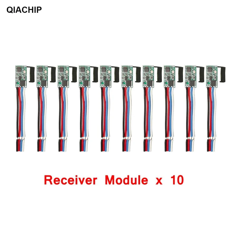 QIACHIP 40 Stück 433.92 MHz Universal Wireless DC 3.6 V-24 V Fernbedienungsschalter 1 CH RF Relais Empfänger LED Licht Controller DIY Kit
