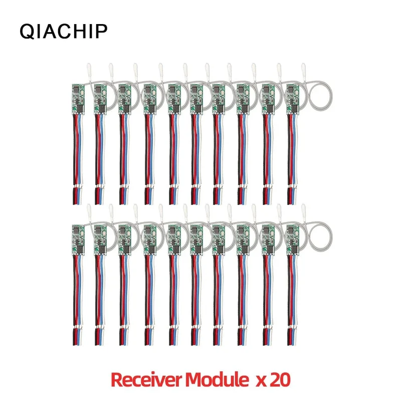 QIACHIP 40 Stück 433.92 MHz Universal Wireless DC 3.6 V-24 V Fernbedienungsschalter 1 CH RF Relais Empfänger LED Licht Controller DIY Kit