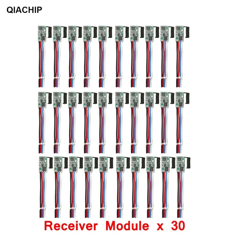 QIACHIP 40 Stück 433.92 MHz Universal Wireless DC 3.6 V-24 V Fernbedienungsschalter 1 CH RF Relais Empfänger LED Licht Controller DIY Kit