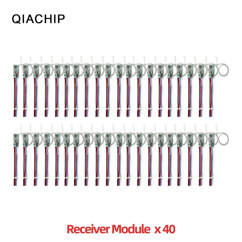 QIACHIP 40 Stück 433.92 MHz Universal Wireless DC 3.6 V-24 V Fernbedienungsschalter 1 CH RF Relais Empfänger LED Licht Controller DIY Kit