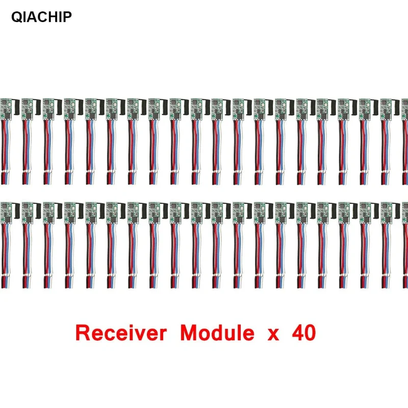 QIACHIP 40 Stück 433.92 MHz Universal Wireless DC 3.6 V-24 V Fernbedienungsschalter 1 CH RF Relais Empfänger LED Licht Controller DIY Kit