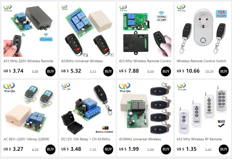 433 MHz Drahtloser RF-Fernbedienungsschalter EV1527 Lerncode 4-Kanal-Relais-Empfängermodul und Ein-/Aus-Sender für DIY-Kit