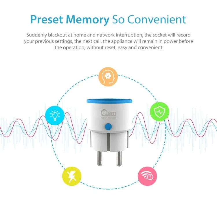 NEO Coolcam ZWAVE PLUS EU Smart Power Steckdose Home Automation Alarm System Z Wave 868.4 MHz Videofrequenz