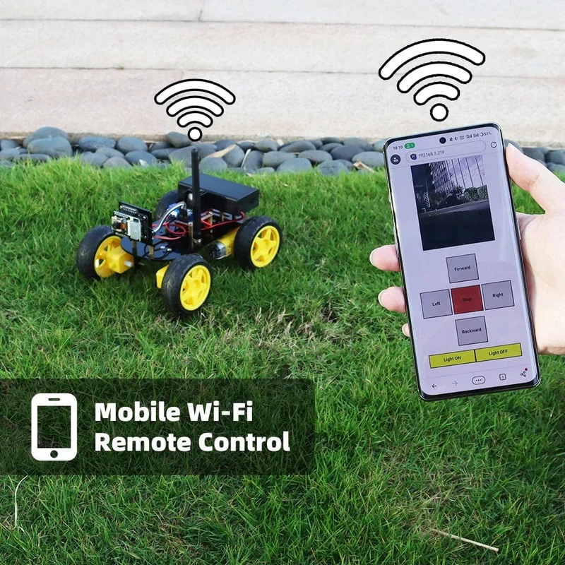 4WD Smart Roboterauto ESP32 Kamera Wifi Automatisierungskit für Arduino Programmierung ESP Roboter mit Antenne Lernen Komplettes Codierungskit