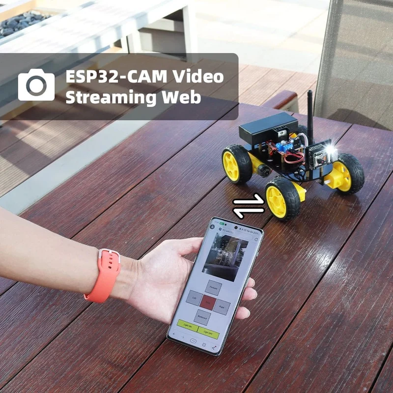 4WD Smart Roboterauto ESP32 Kamera Wifi Automatisierungskit für Arduino Programmierung ESP Roboter mit Antenne Lernen Komplettes Codierungskit