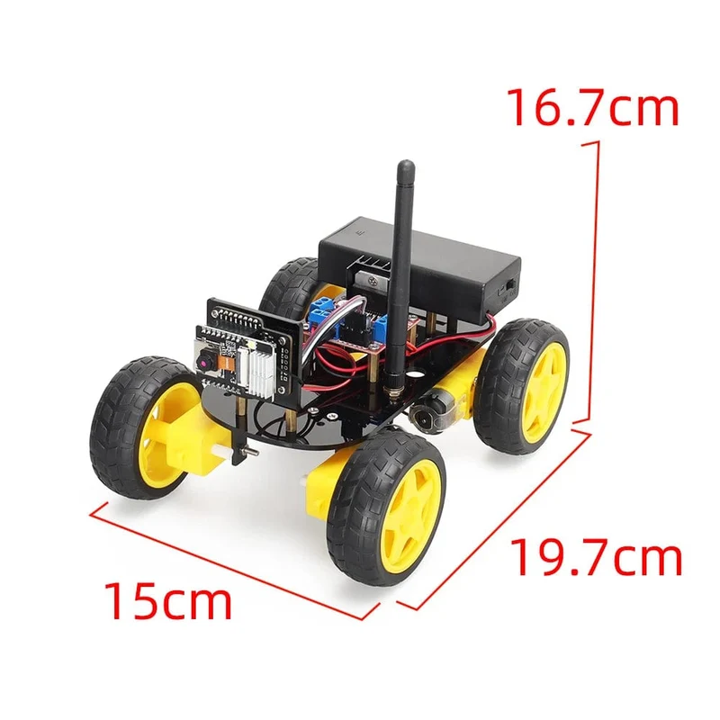 4WD Smart Roboterauto ESP32 Kamera Wifi Automatisierungskit für Arduino Programmierung ESP Roboter mit Antenne Lernen Komplettes Codierungskit