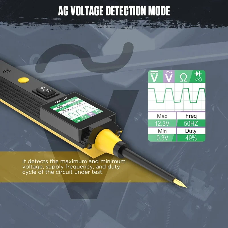 AUTOOL BT250 Stromkreistester Powerscan 6-30 V Automative Power Probe Kit LED-Anzeige Spannungspolaritätssucher Diagnosewerkzeug