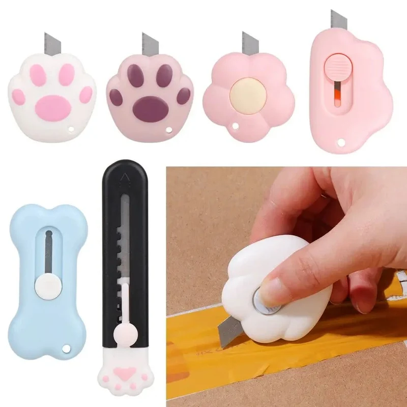 Mini-Universalmesser, süßer Kartonschneider, einziehbarer Brieföffner, tragbarer Kartonöffner, Papierschneidewerkzeug, Schul- und Bürobedarf
