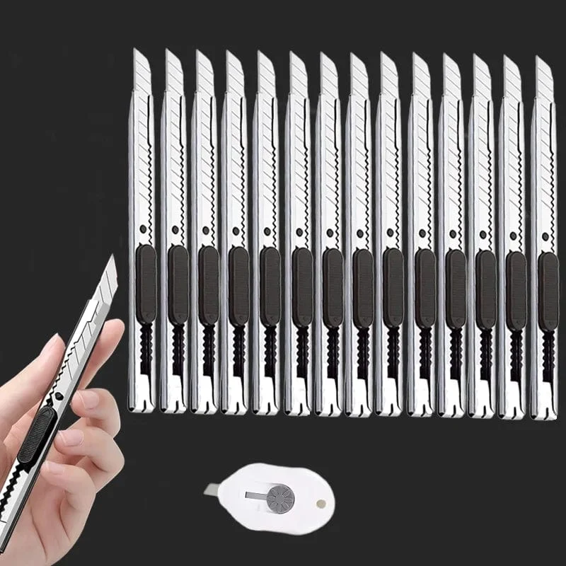 16-teiliges Universalmesser-Set aus Edelstahl für Papierschnitte und Kartonschneider, rutschfeste Klingen, Auspackmesser, Bastel- und Schnitzwerkzeuge
