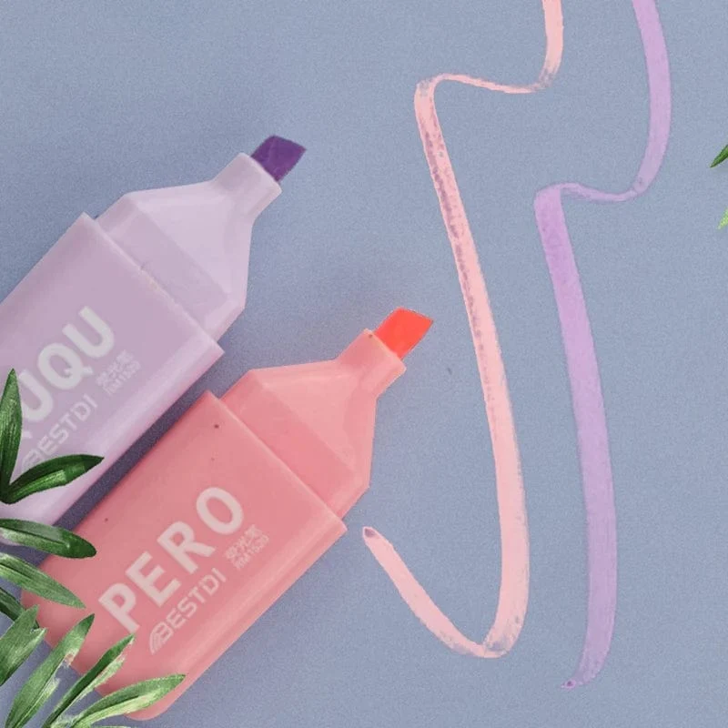 4/5/6 Stück Kawaii Bär Textmarker Niedliche Schreibwaren Marker Schräge Spitze Bonbonfarbe Fluoreszierender Pastellstift Schulbedarf