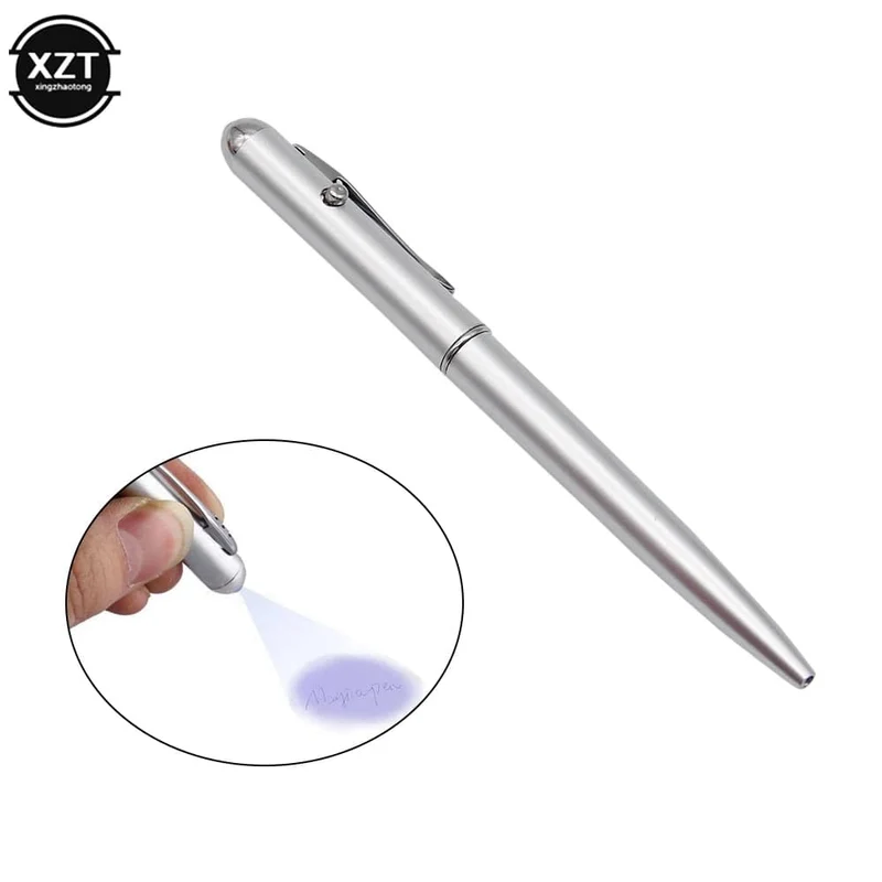 1 Stücke Kunststoff Material Unsichtbare Tinte Stift Neuheit Kugelschreiber Neue Büro Schule Liefert Mit UV-Licht Magie Geheime Ballpoin