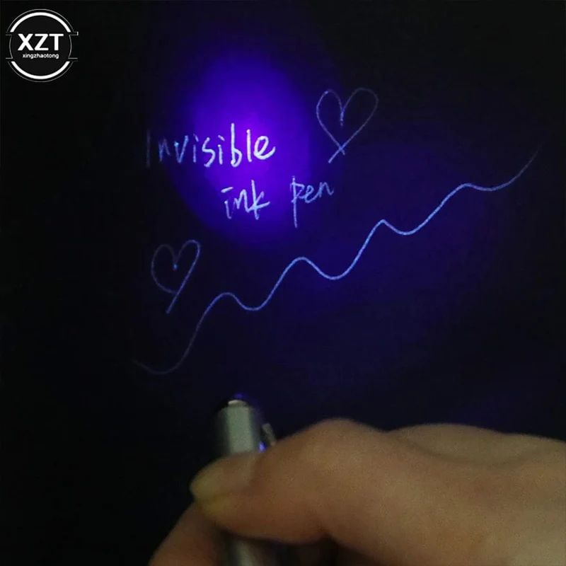 1 Stücke Kunststoff Material Unsichtbare Tinte Stift Neuheit Kugelschreiber Neue Büro Schule Liefert Mit UV-Licht Magie Geheime Ballpoin