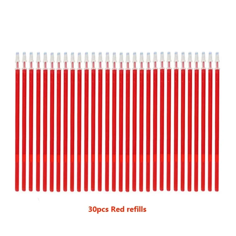0.5 mm löschbares Gelstift-Set, Schwarz, Blau, Rot, Tintennachfüllstange, Kawaii-Stifte, waschbarer Griff, Schulbürobedarf, Schreibutensilien