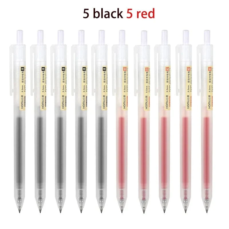 3/6/10-teiliges Gelschreiber-Set, schwarz/rot/blau, Kugelschreiber zum Schreiben, 0.5 mm Minen, Bürozubehör, Schulbedarf, Schreibwaren