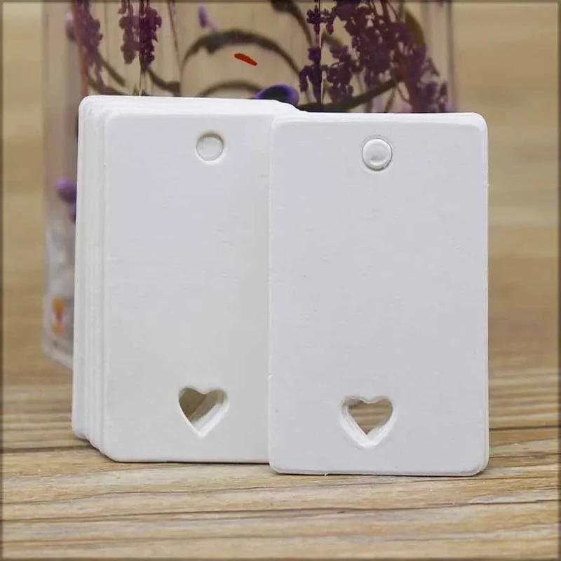 100 stücke + 100 hanf string 5*3cm neue stil rechteckigen schwarz/Kraft Papier Leere Karte Hand ziehen Geschenk Label Tags Herz