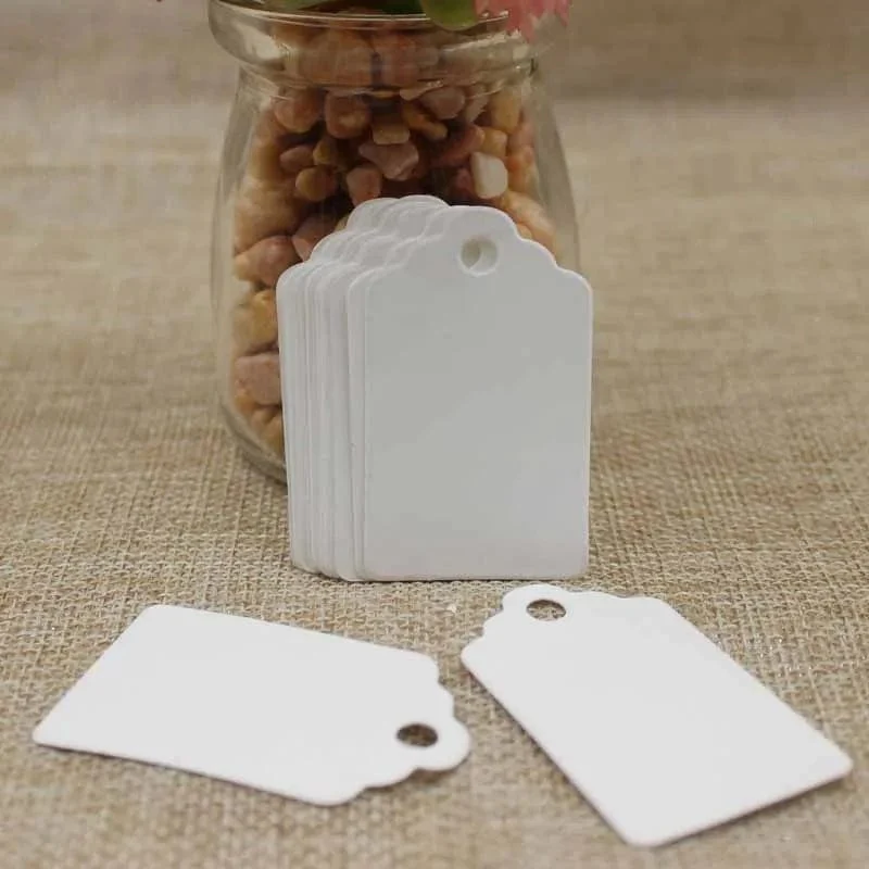 100 stücke + 100 hanf string 5*3cm neue stil rechteckigen schwarz/Kraft Papier Leere Karte Hand ziehen Geschenk Label Tags Herz