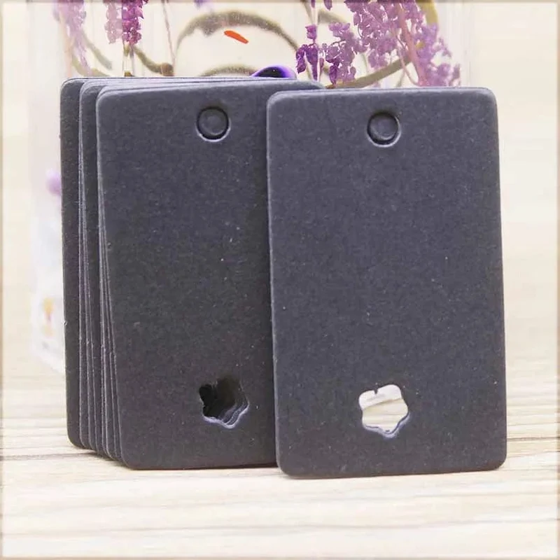 100 stücke + 100 hanf string 5*3cm neue stil rechteckigen schwarz/Kraft Papier Leere Karte Hand ziehen Geschenk Label Tags Herz