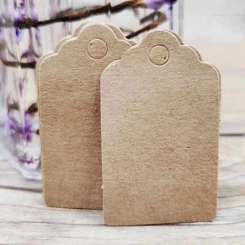 100 stücke + 100 hanf string 5*3cm neue stil rechteckigen schwarz/Kraft Papier Leere Karte Hand ziehen Geschenk Label Tags Herz