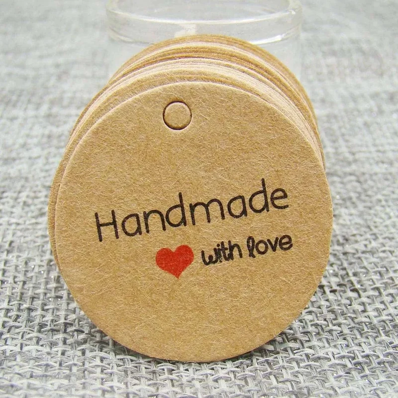 100 stücke + 100 hanf string 5*3cm neue stil rechteckigen schwarz/Kraft Papier Leere Karte Hand ziehen Geschenk Label Tags Herz