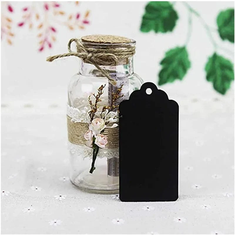 100 Stück Anhänger aus Kraftpapier mit Schnüren, mit Liebe handgefertigt, Hängeanhänger, Kleidungsanhänger für Süßigkeiten/Geschenke/Kekse, Displayverpackung, Etikettenkarte