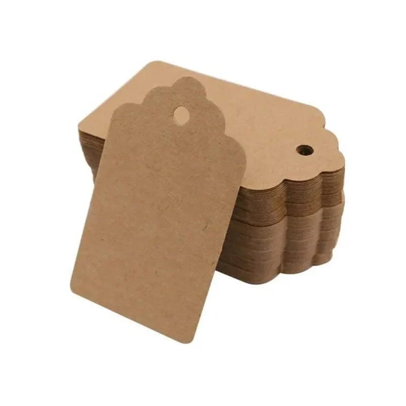 100 Stück Anhänger aus Kraftpapier mit Schnüren, mit Liebe handgefertigt, Hängeanhänger, Kleidungsanhänger für Süßigkeiten/Geschenke/Kekse, Displayverpackung, Etikettenkarte
