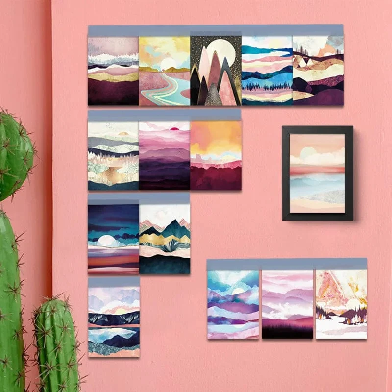 Ins Berg Fluss Landschaft Kunst Postkarten Kreative Bunte Dekorationskarte Schlafzimmer Hintergrund Wandaufkleber Foto Requisiten 15 Blatt