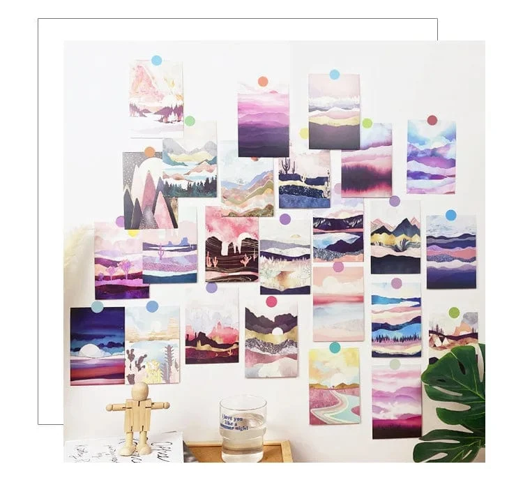 Ins Berg Fluss Landschaft Kunst Postkarten Kreative Bunte Dekorationskarte Schlafzimmer Hintergrund Wandaufkleber Foto Requisiten 15 Blatt