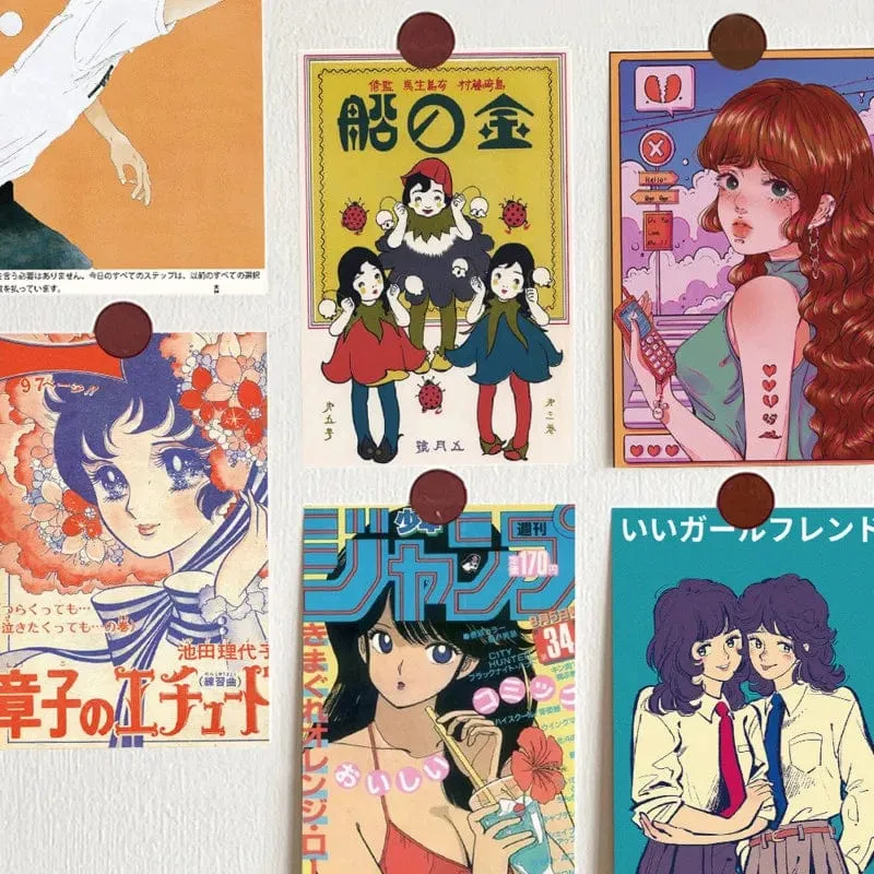 Ins Japanische Cartoon Mädchen Vintage Postkarten Nette Foto Requisiten Zimmer Hintergrund Wand Kawaii Kreative DIY Dekorative Karte 10 Blätter