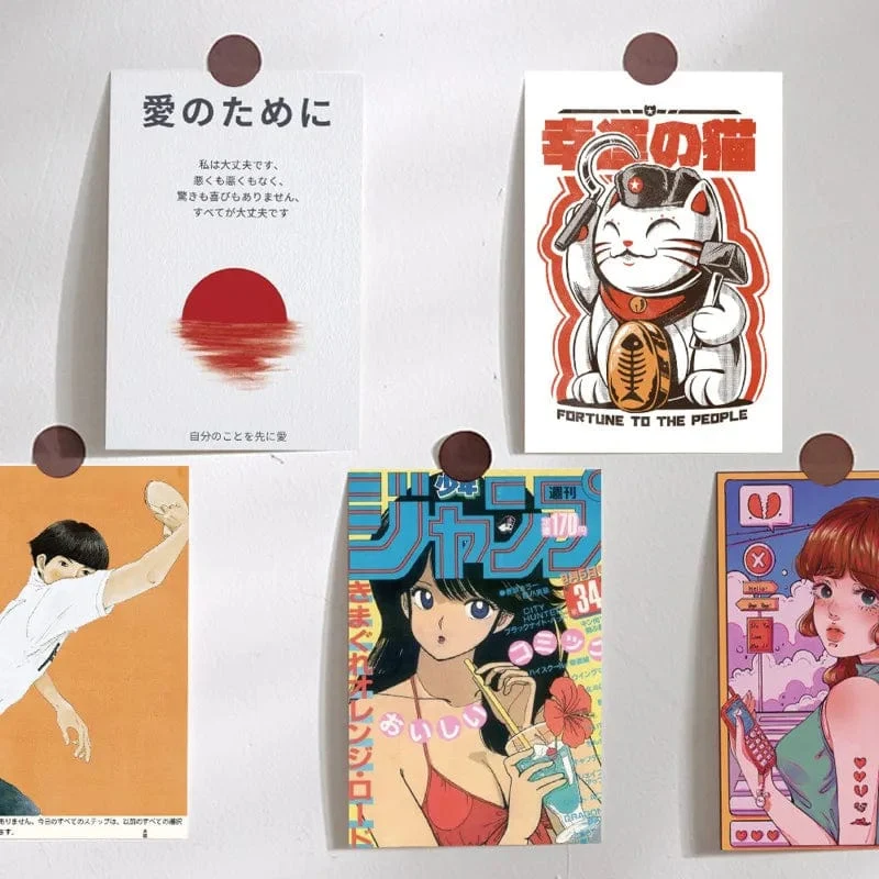 Ins Japanische Cartoon Mädchen Vintage Postkarten Nette Foto Requisiten Zimmer Hintergrund Wand Kawaii Kreative DIY Dekorative Karte 10 Blätter