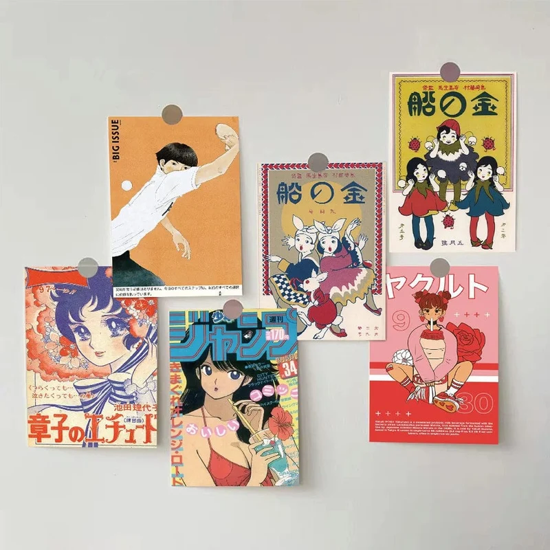 Ins Japanische Cartoon Mädchen Vintage Postkarten Nette Foto Requisiten Zimmer Hintergrund Wand Kawaii Kreative DIY Dekorative Karte 10 Blätter